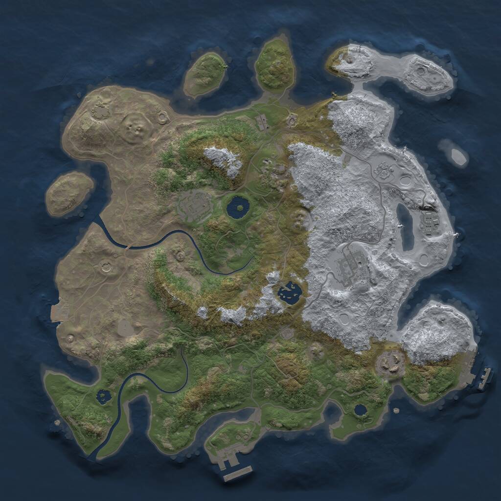 Rust Map: Procedural Map, Size: 3400, Seed: 987412365, 12 Monuments