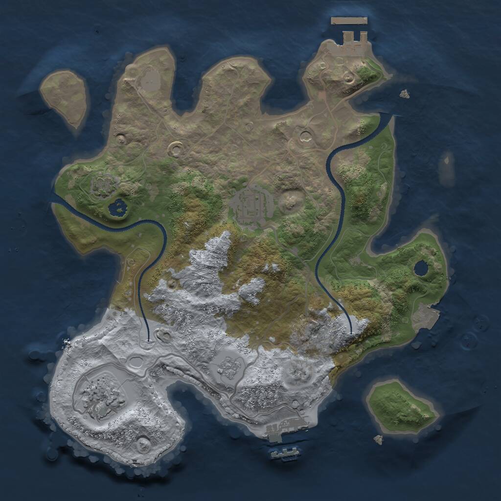 Rust Map: Procedural Map, Size: 2769, Seed: 2147483647, 8 Monuments