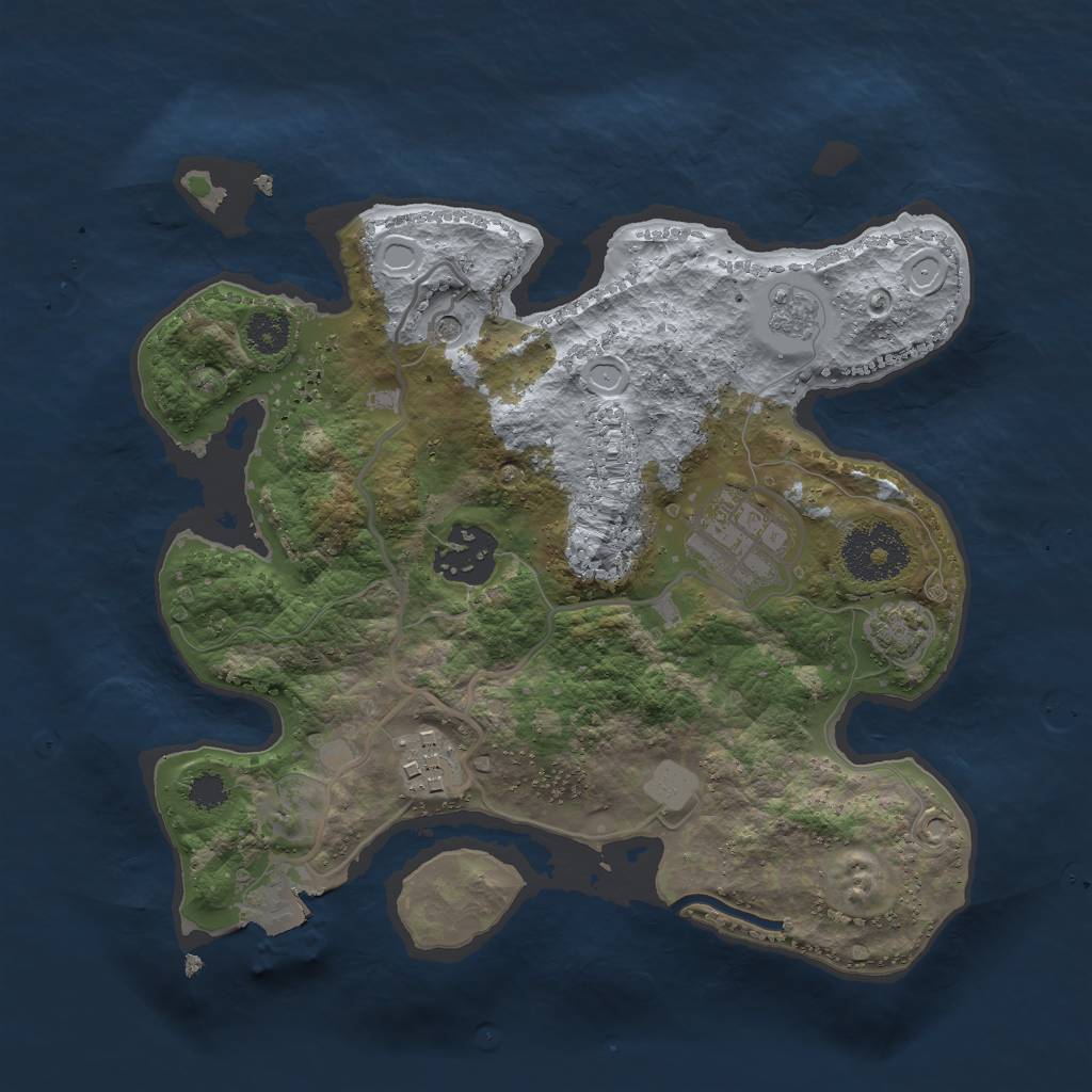 Rust Map: Procedural Map, Size: 2632, Seed: 13825, 9 Monuments