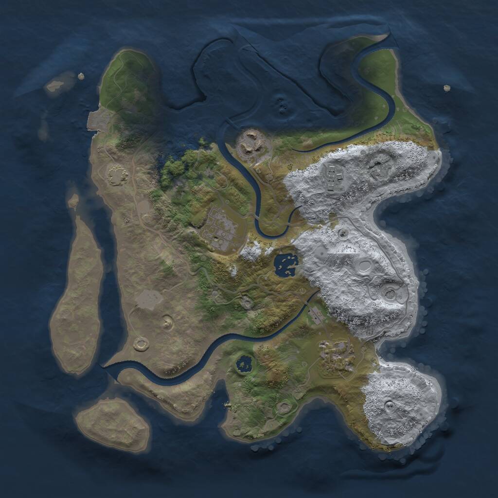 Rust Map: Procedural Map, Size: 3000, Seed: 764588344, 8 Monuments
