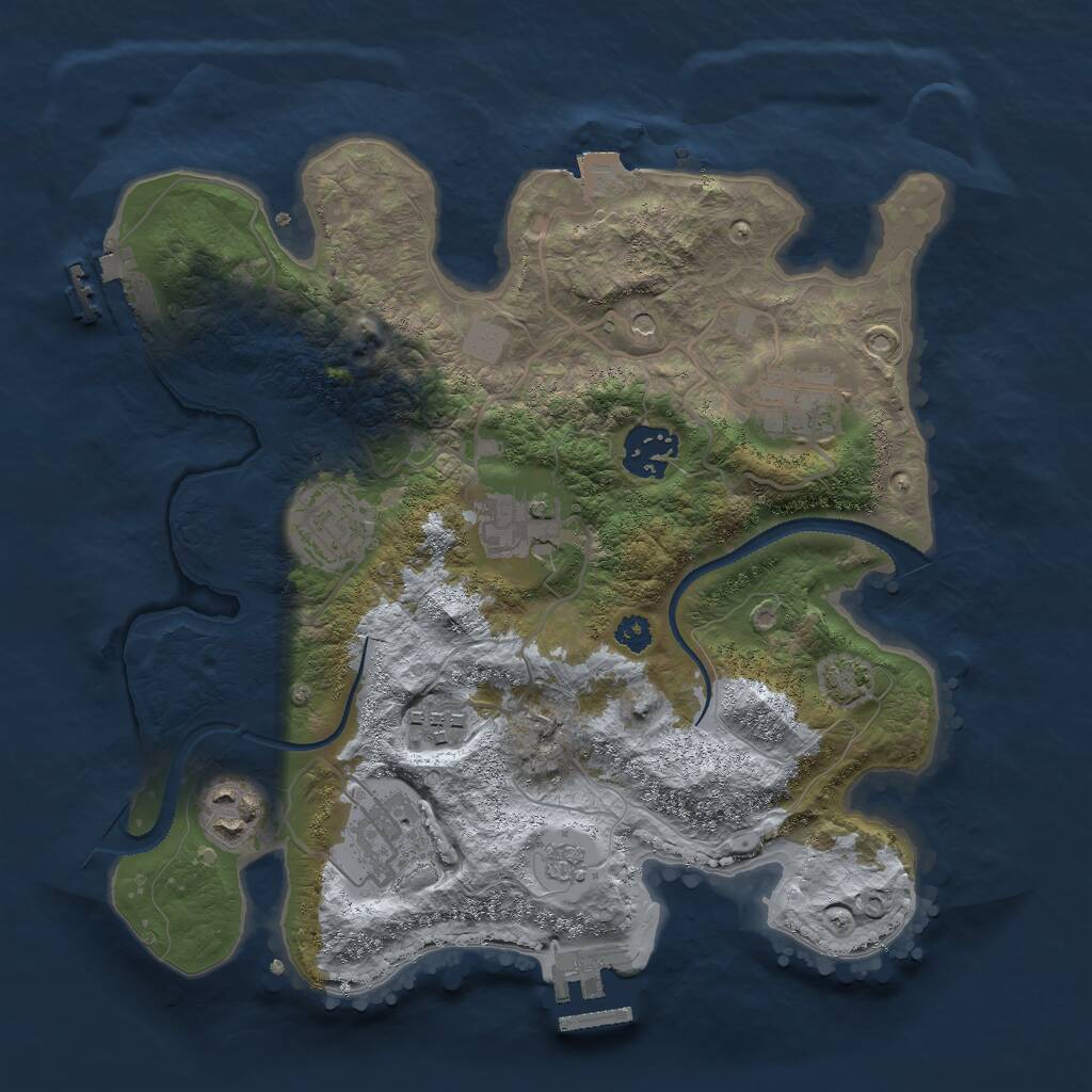 Rust Map: Procedural Map, Size: 3000, Seed: 1839108601, 13 Monuments
