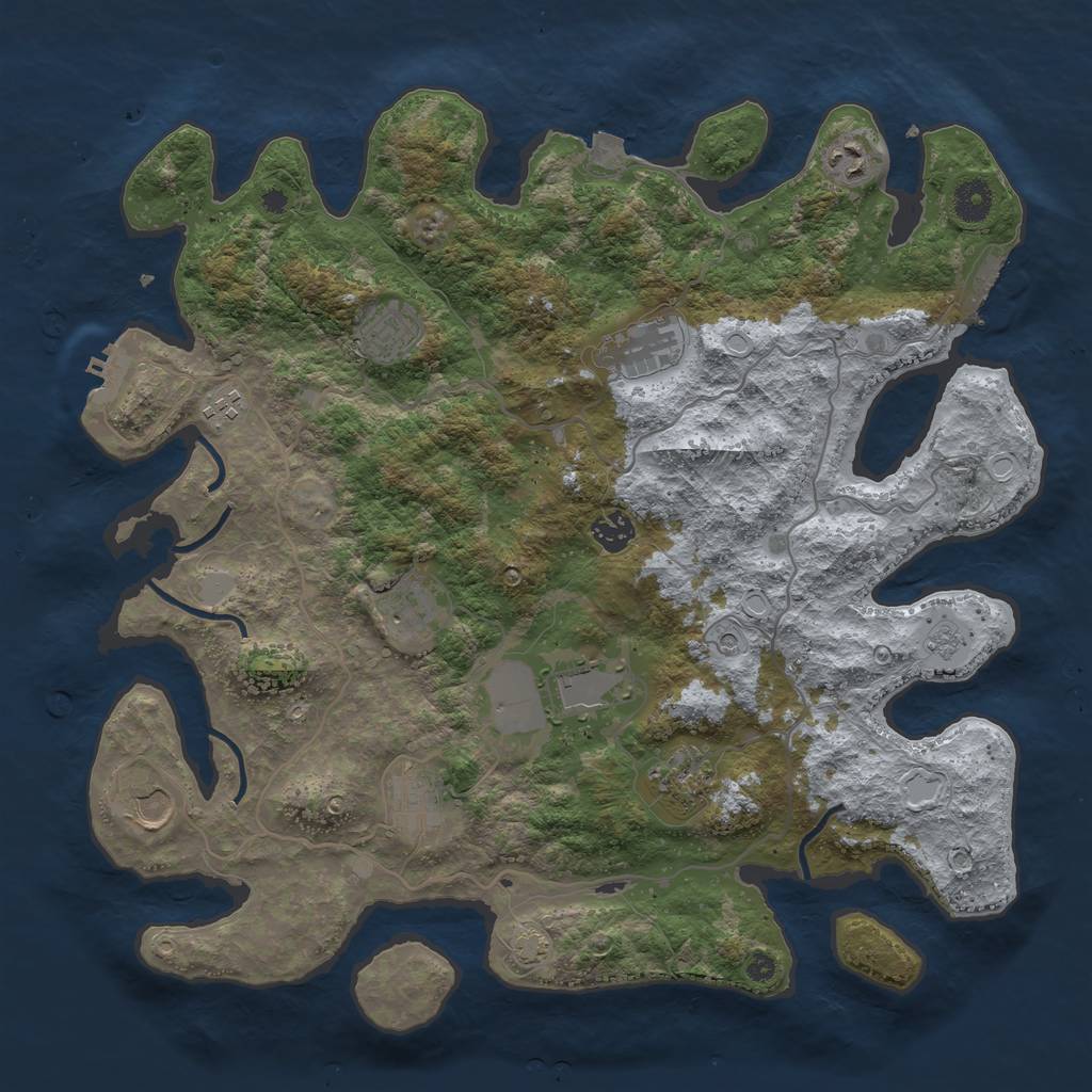 Rust Map: Procedural Map, Size: 4000, Seed: 1522024544, 18 Monuments