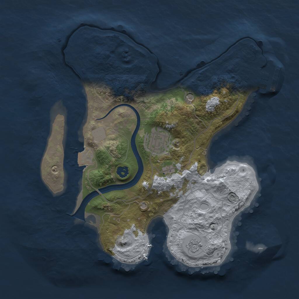 Rust Map: Procedural Map, Size: 2500, Seed: 619813642, 5 Monuments