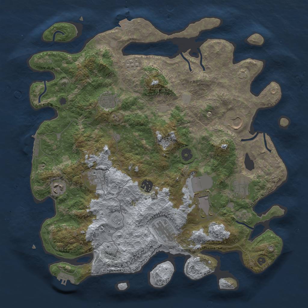 Rust Map: Procedural Map, Size: 3850, Seed: 22707677, 17 Monuments