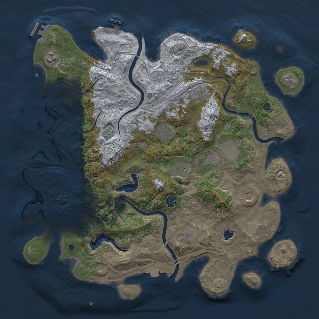 Rust Map: Procedural Map, Size: 4250, Seed: 21758, 15 Monuments