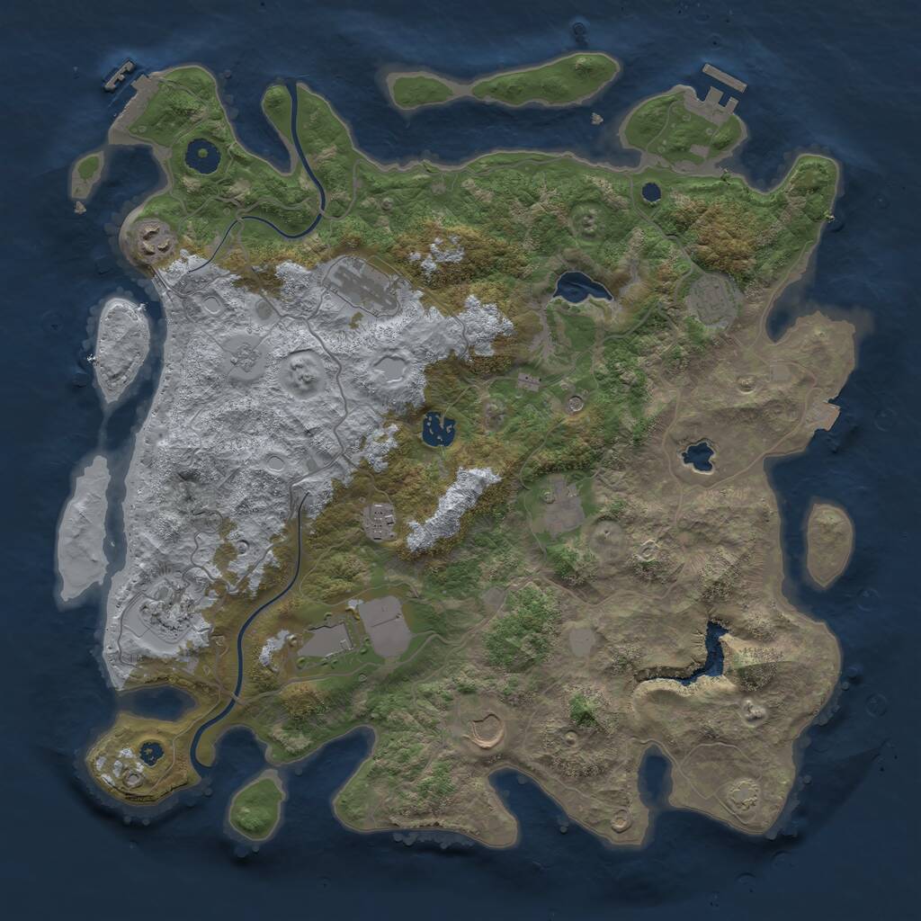 Rust Map: Procedural Map, Size: 4000, Seed: 686221893, 15 Monuments