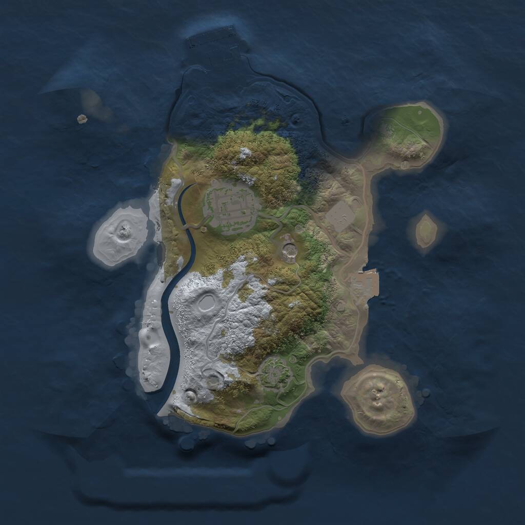 Rust Map: Procedural Map, Size: 2250, Seed: 100, 5 Monuments
