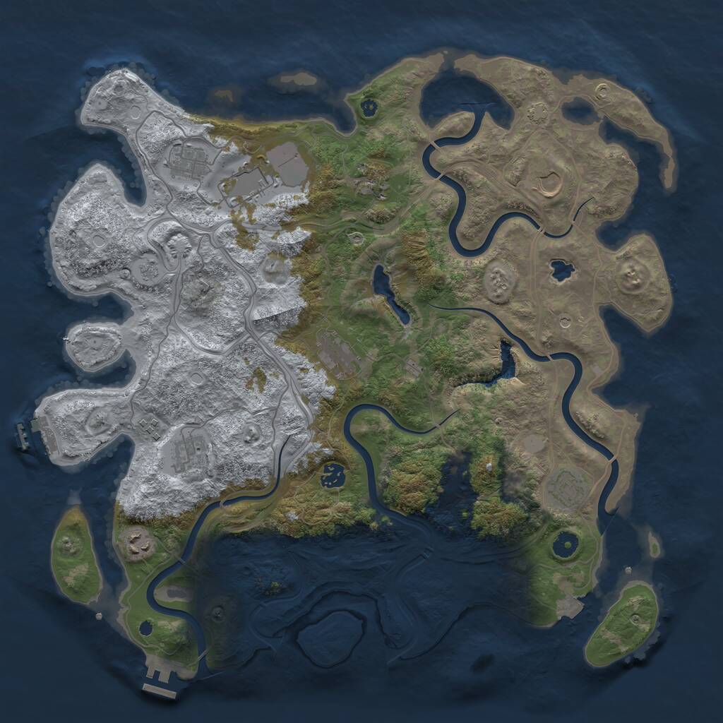 Rust Map: Procedural Map, Size: 4300, Seed: 16378709, 16 Monuments