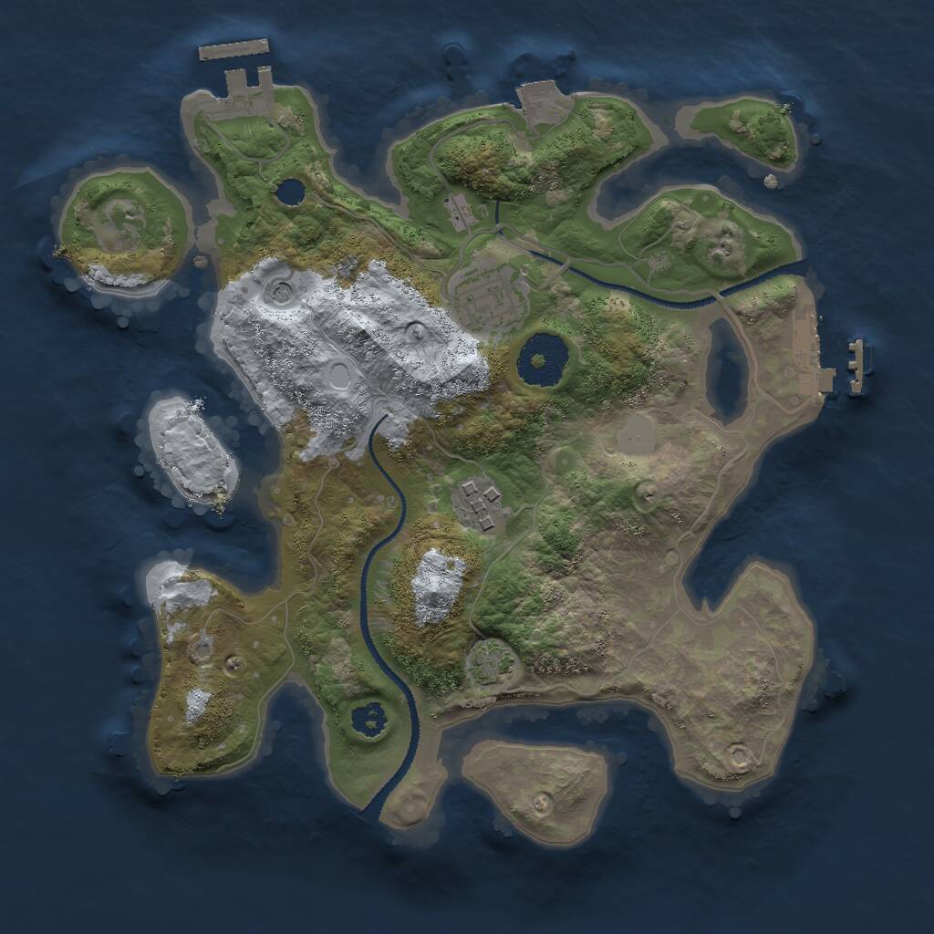 Rust Map: Procedural Map, Size: 2700, Seed: 498017485, 7 Monuments