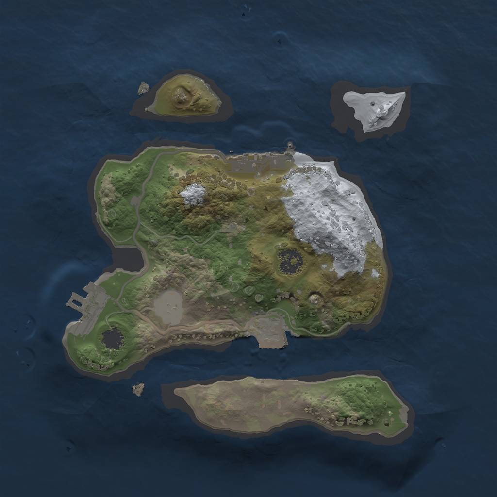 Rust Map: Procedural Map, Size: 2000, Seed: 1014128703, 5 Monuments