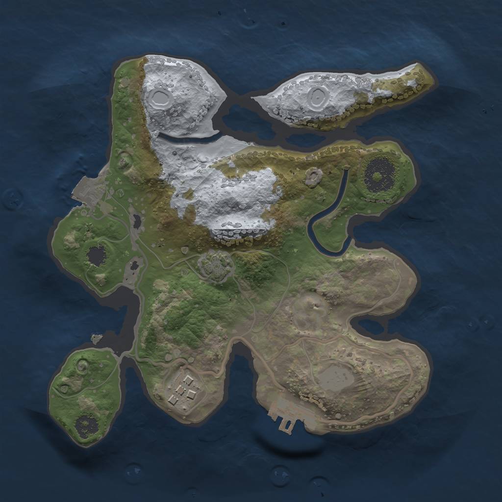 Rust Map: Procedural Map, Size: 2250, Seed: 1990676320, 6 Monuments