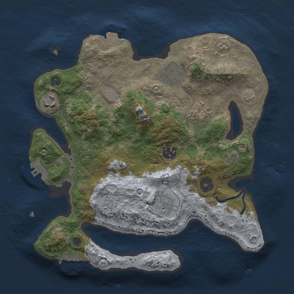 Rust Map: Procedural Map, Size: 3000, Seed: 241506, 12 Monuments