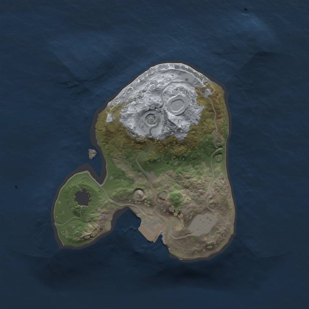 Rust Map: Procedural Map, Size: 1650, Seed: 1, 4 Monuments