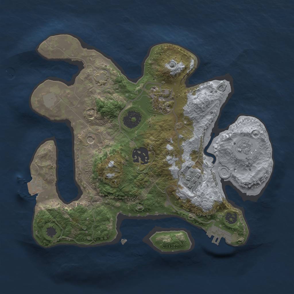 Rust Map: Procedural Map, Size: 2500, Seed: 50146, 10 Monuments