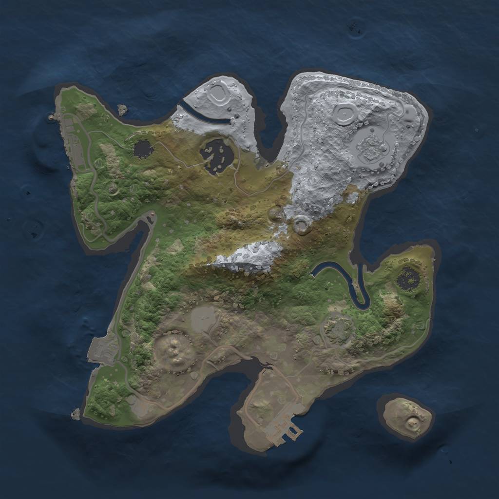 Rust Map: Procedural Map, Size: 2250, Seed: 226503407, 8 Monuments