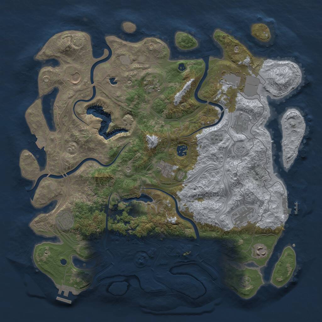 Rust Map: Procedural Map, Size: 4250, Seed: 188475235, 16 Monuments