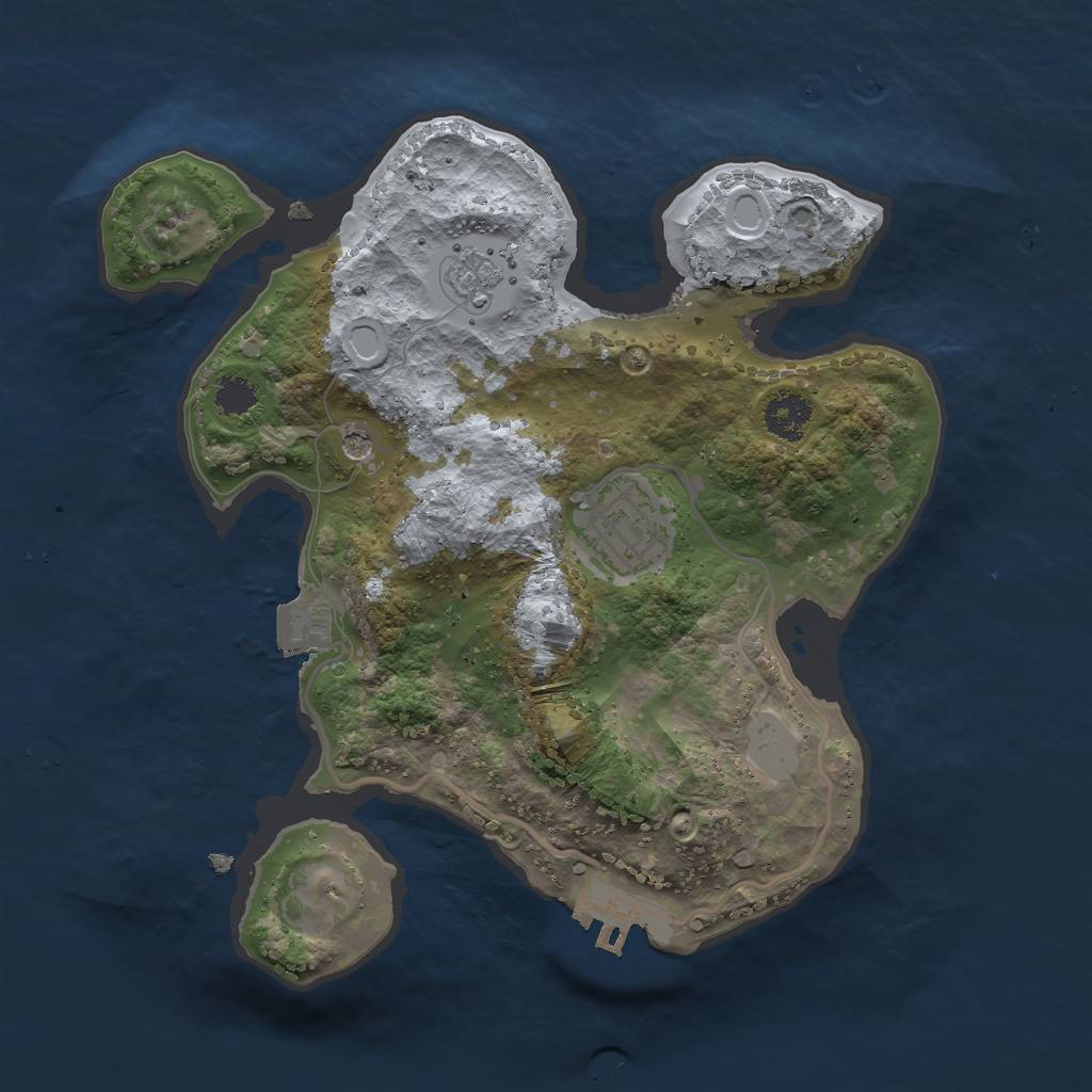 Rust Map: Procedural Map, Size: 2400, Seed: 282539526, 7 Monuments