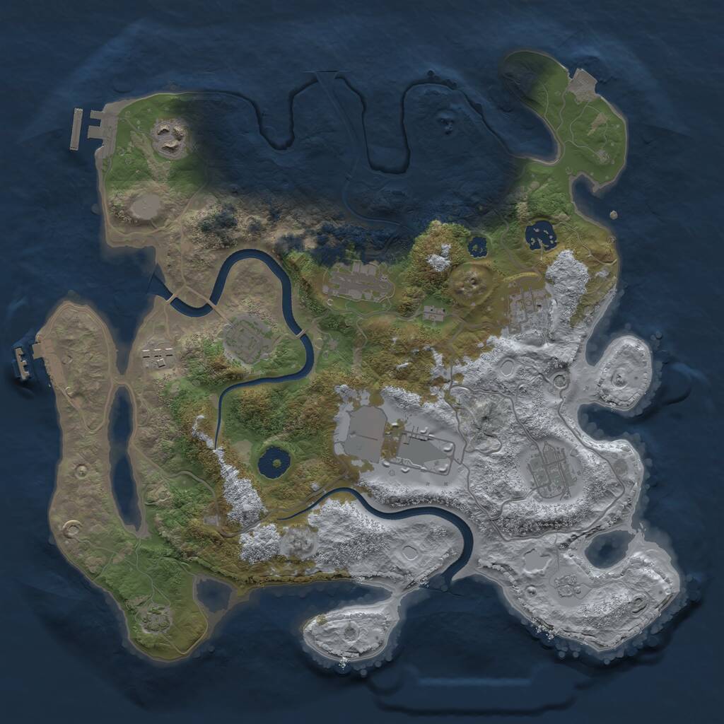 Rust Map: Procedural Map, Size: 3500, Seed: 475406089, 14 Monuments