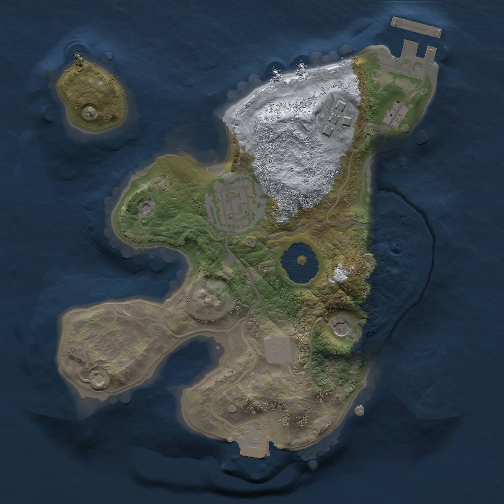 Rust Map: Procedural Map, Size: 2000, Seed: 2140627609, 5 Monuments