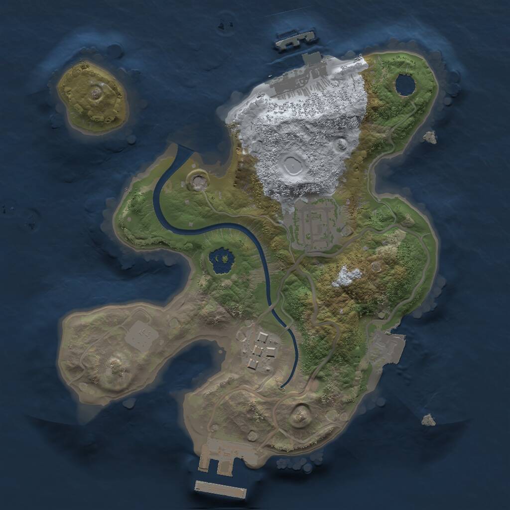 Rust Map: Procedural Map, Size: 2000, Seed: 2140627609, 5 Monuments