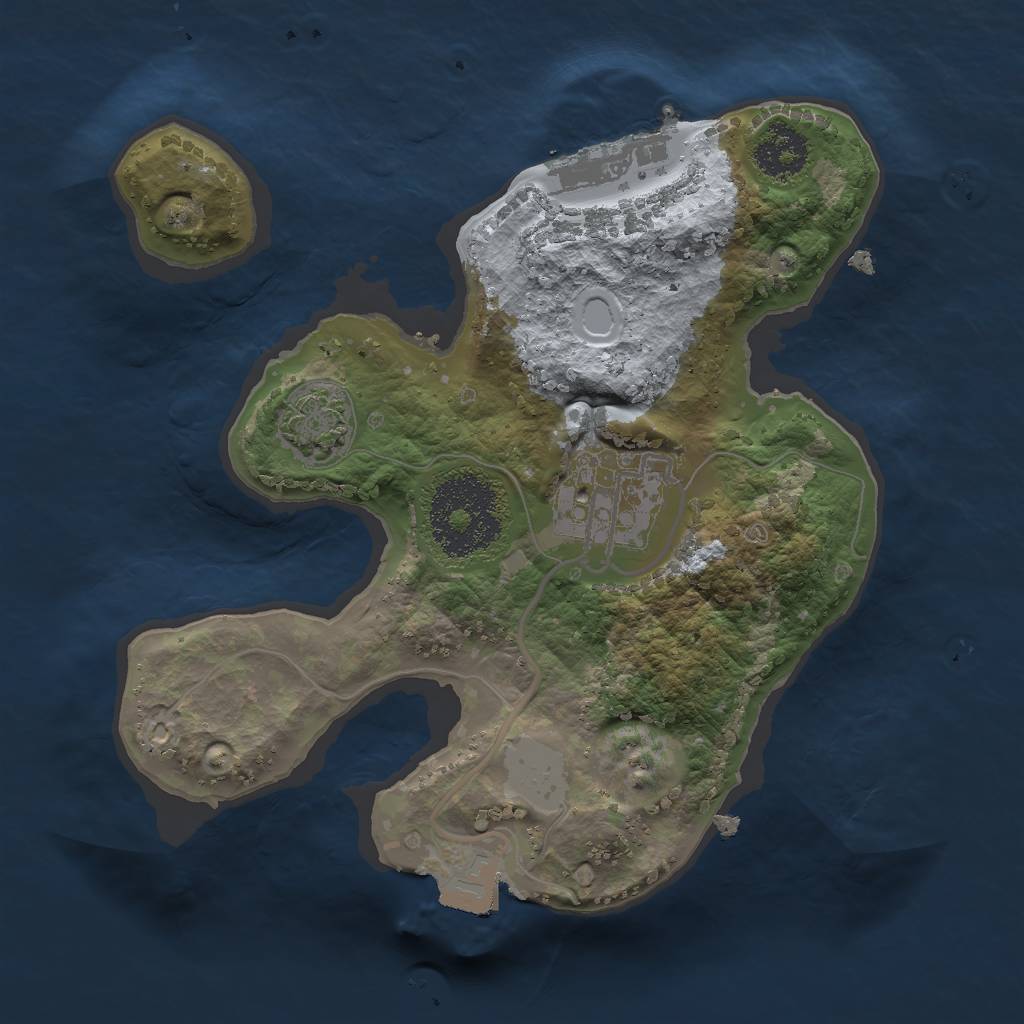 Rust Map: Procedural Map, Size: 2000, Seed: 2140627609, 6 Monuments