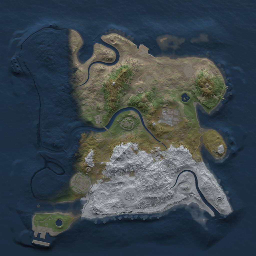 Rust Map: Procedural Map, Size: 3000, Seed: 1660239036, 8 Monuments