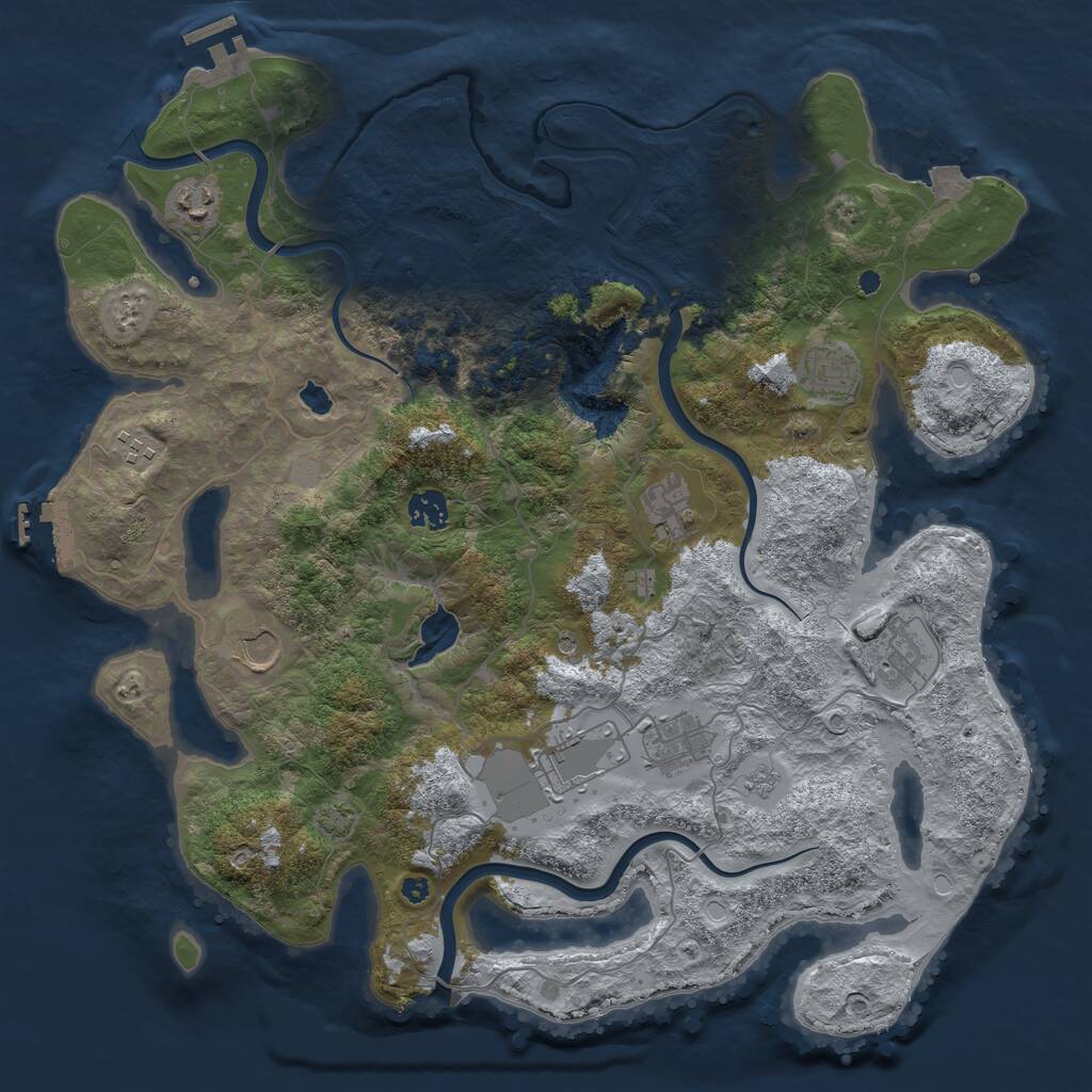 Rust Map: Procedural Map, Size: 4000, Seed: 917139218, 15 Monuments
