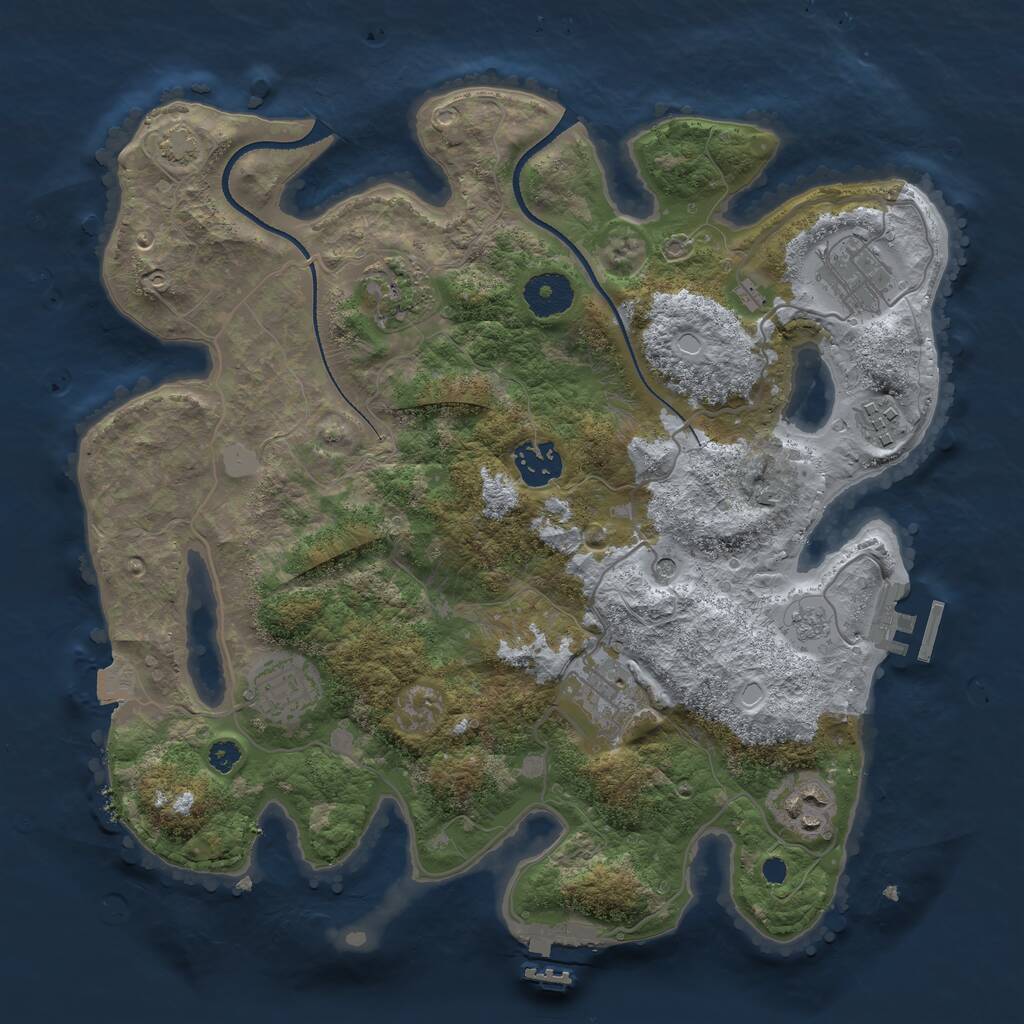 Rust Map: Procedural Map, Size: 3333, Seed: 5555, 13 Monuments
