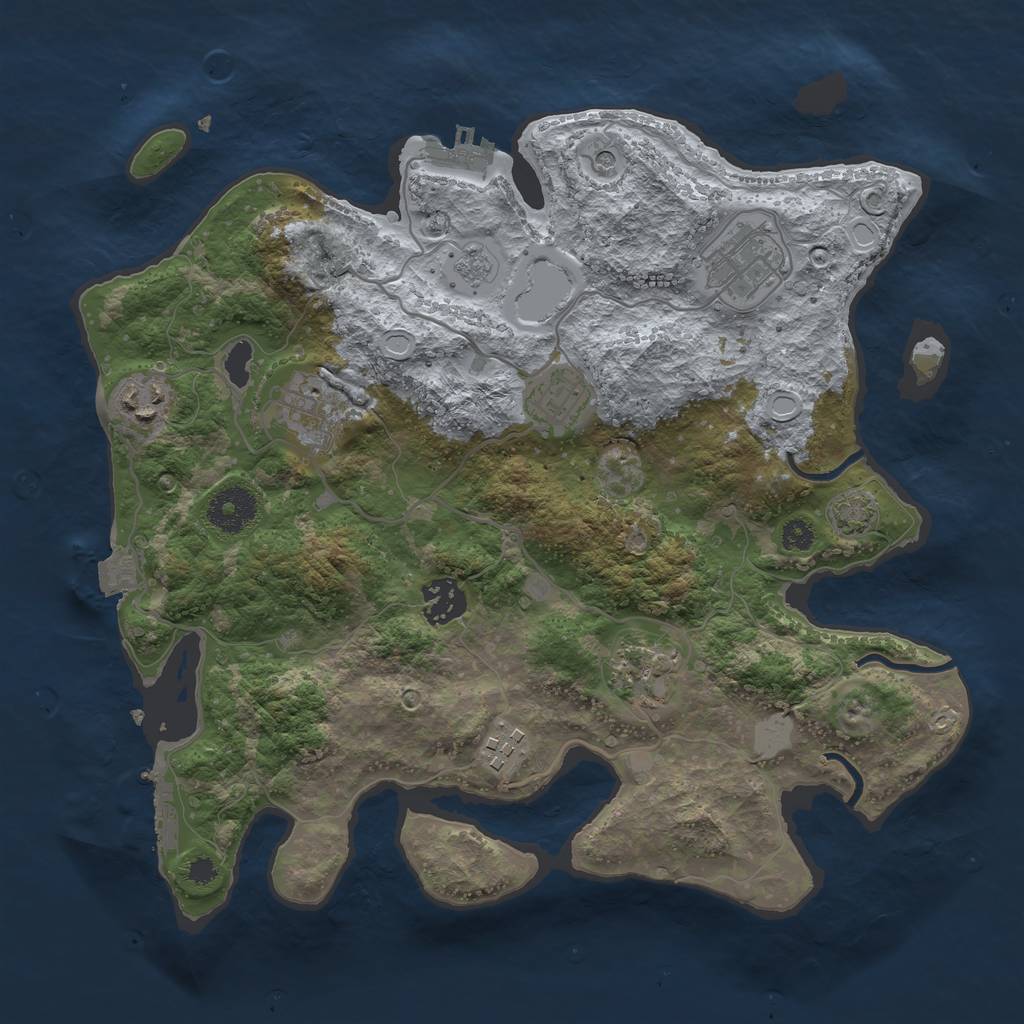 Rust Map: Procedural Map, Size: 3300, Seed: 577716678, 15 Monuments