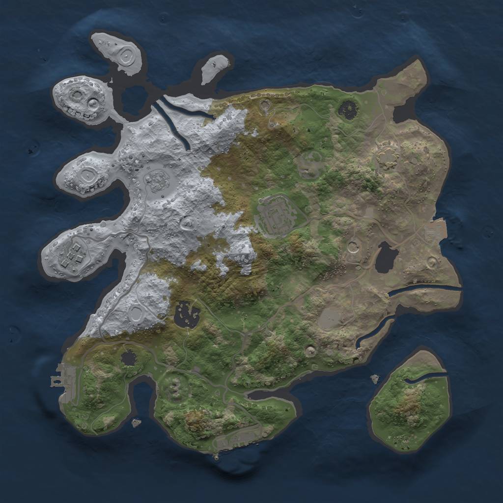 Rust Map: Procedural Map, Size: 2800, Seed: 497655628, 11 Monuments