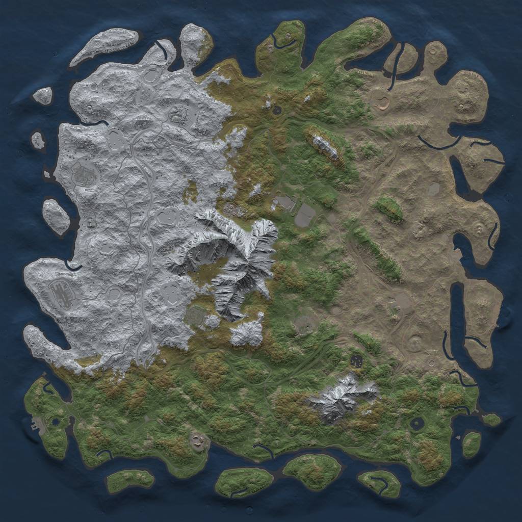 Rust Map: Procedural Map, Size: 6000, Seed: 3467069, 19 Monuments