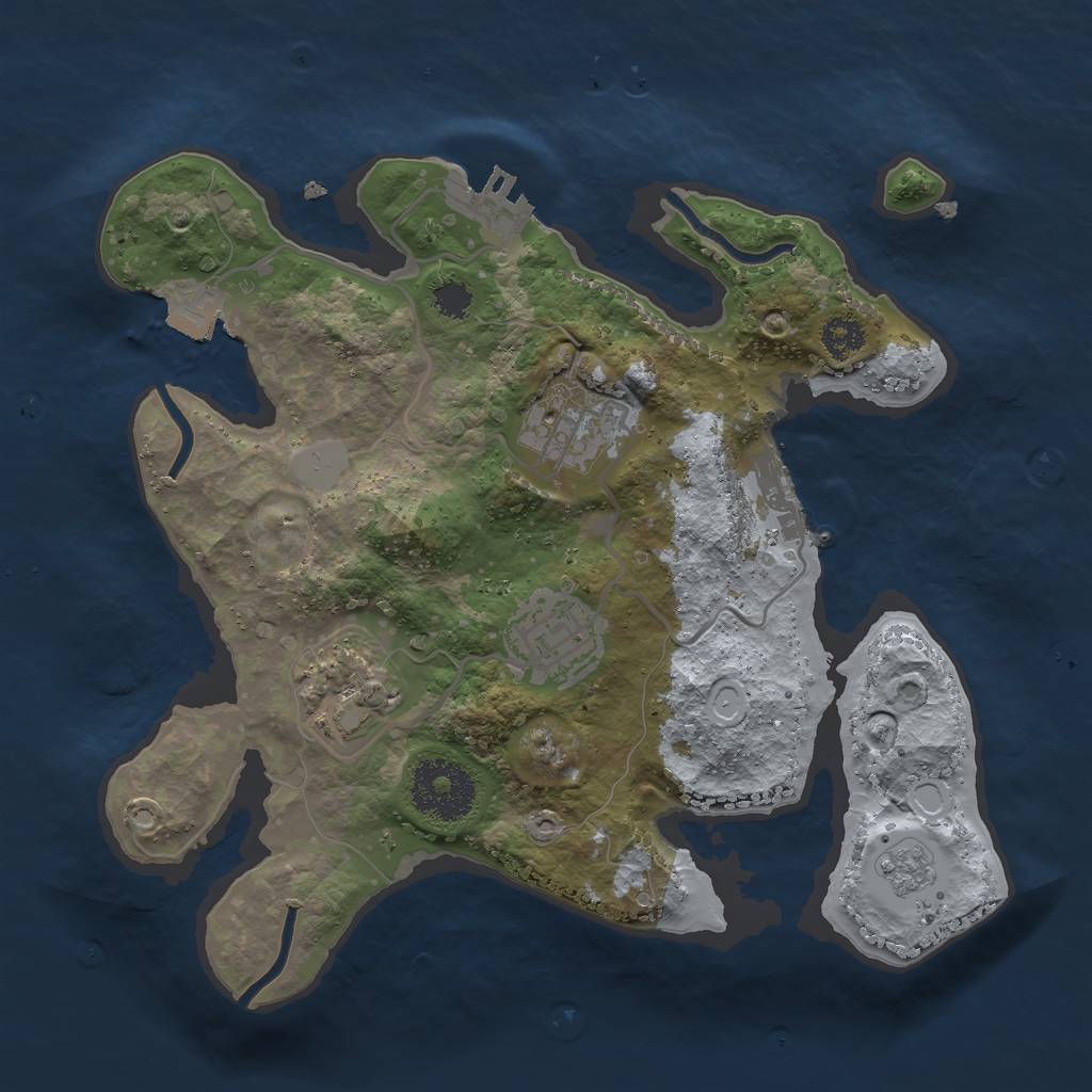 Rust Map: Procedural Map, Size: 2600, Seed: 14, 9 Monuments