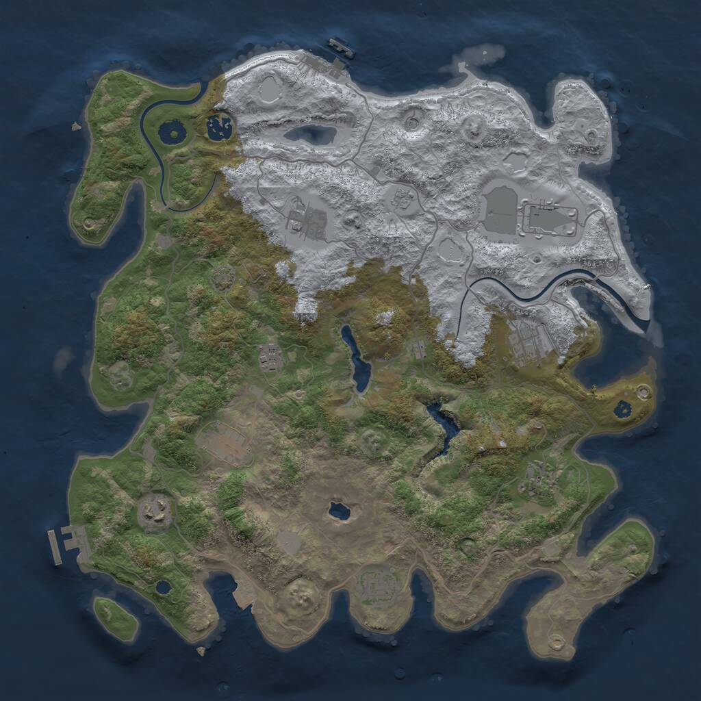 Rust Map: Procedural Map, Size: 4000, Seed: 1513982885, 15 Monuments