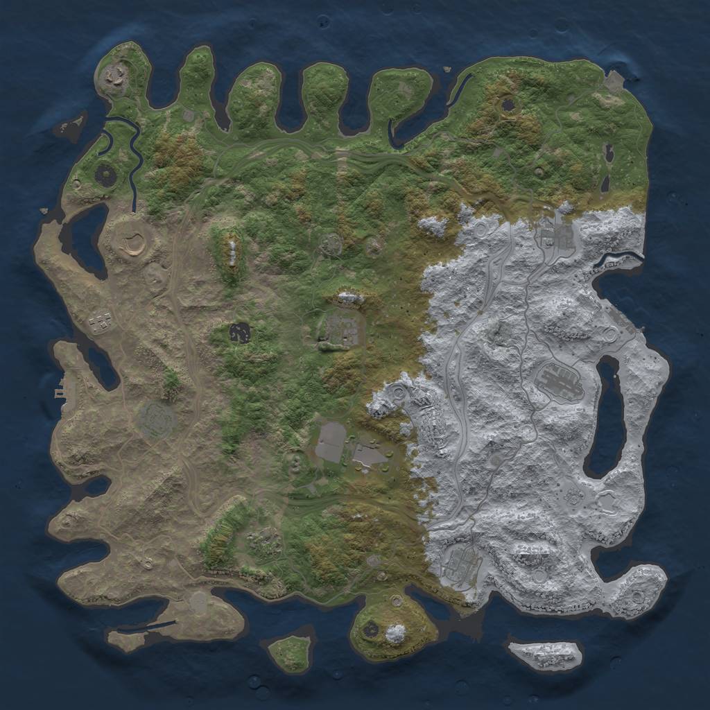 Rust Map: Procedural Map, Size: 4800, Seed: 636132374, 19 Monuments