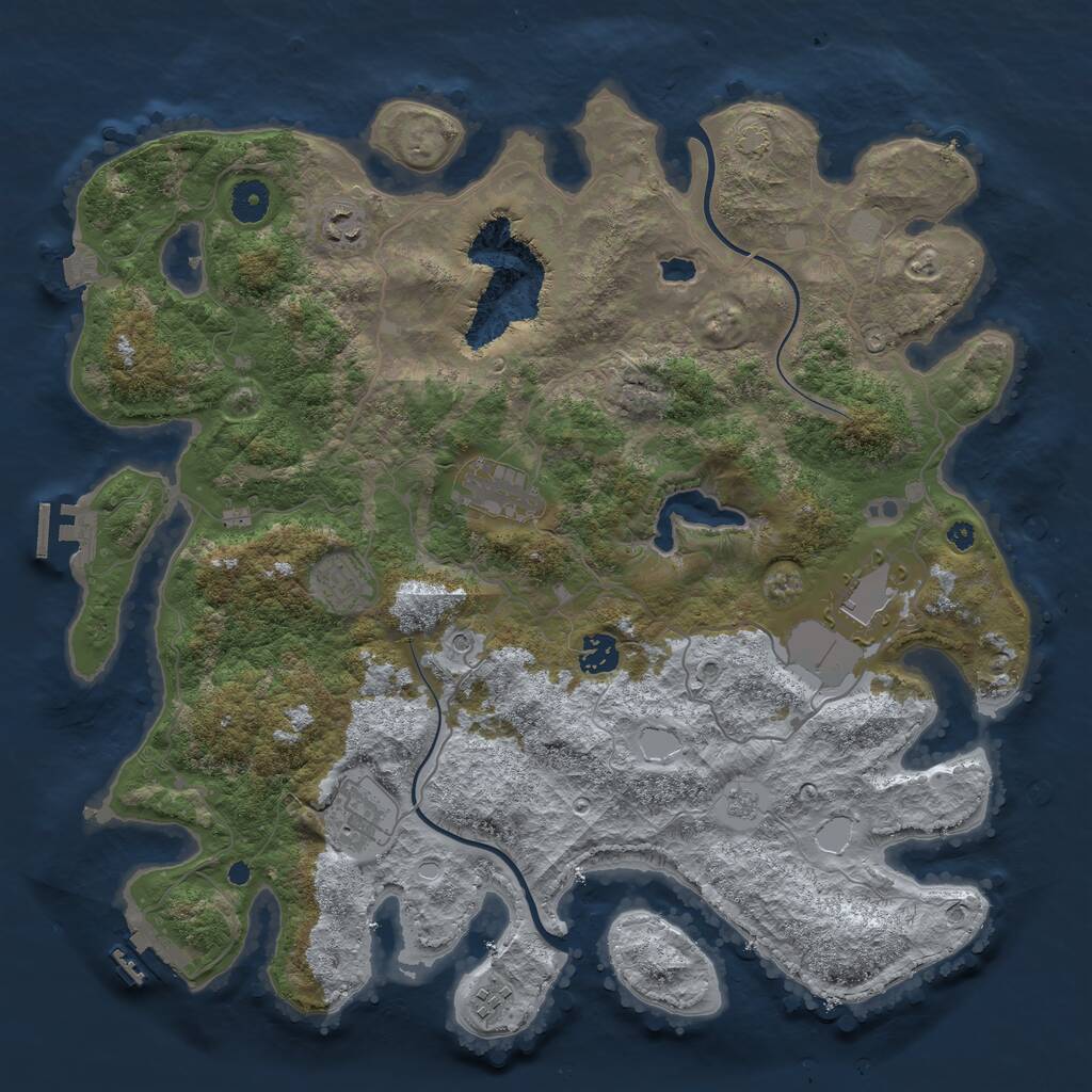 Rust Map: Procedural Map, Size: 4000, Seed: 212569, 13 Monuments