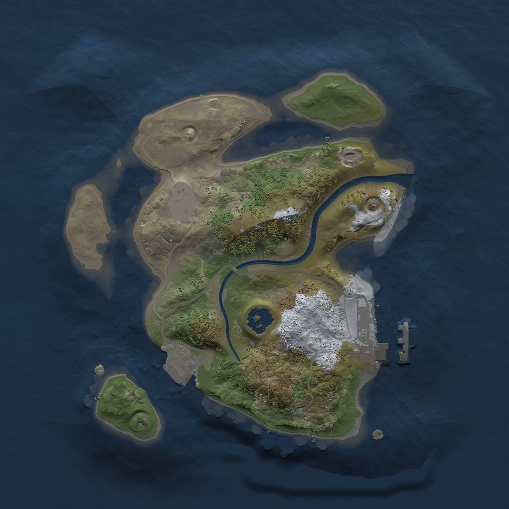 Rust Map: Procedural Map, Size: 2000, Seed: 9854354, 2 Monuments