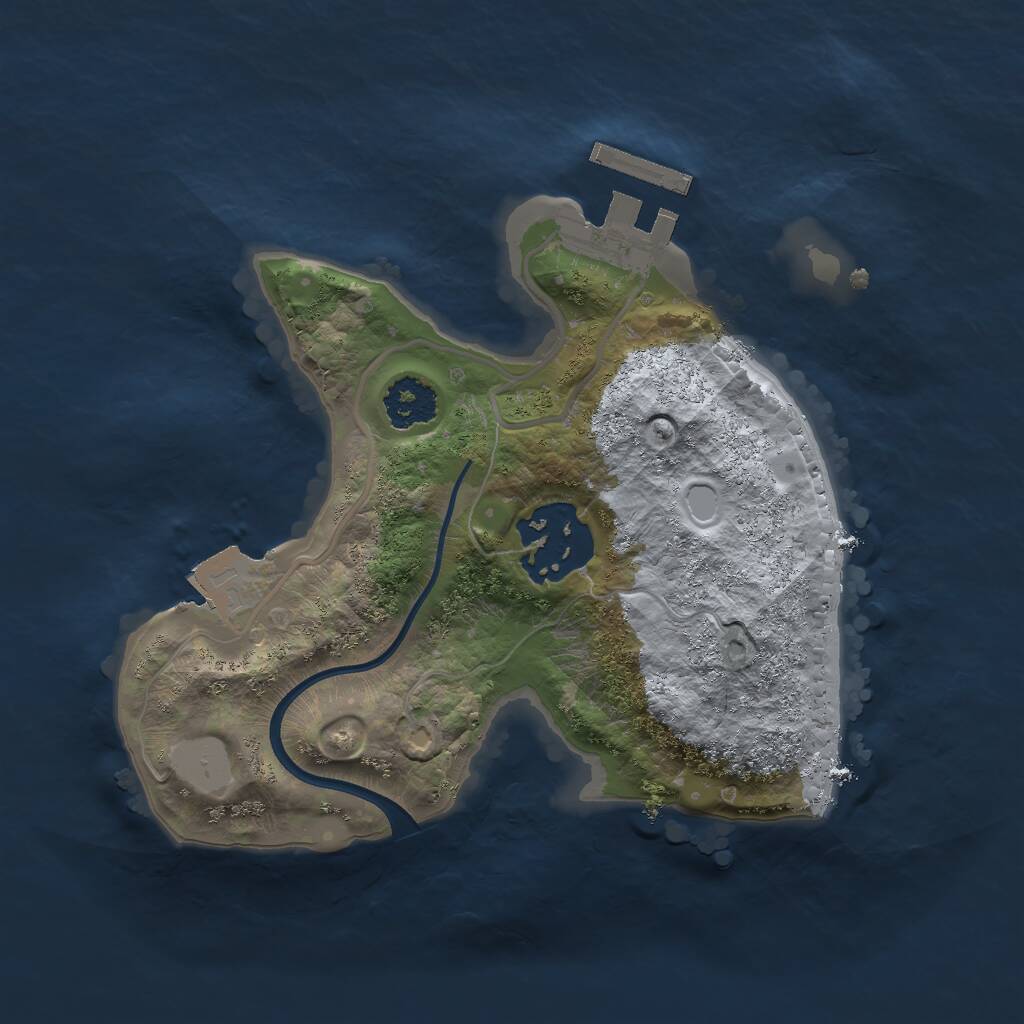 Rust Map: Procedural Map, Size: 2000, Seed: 57410, 3 Monuments