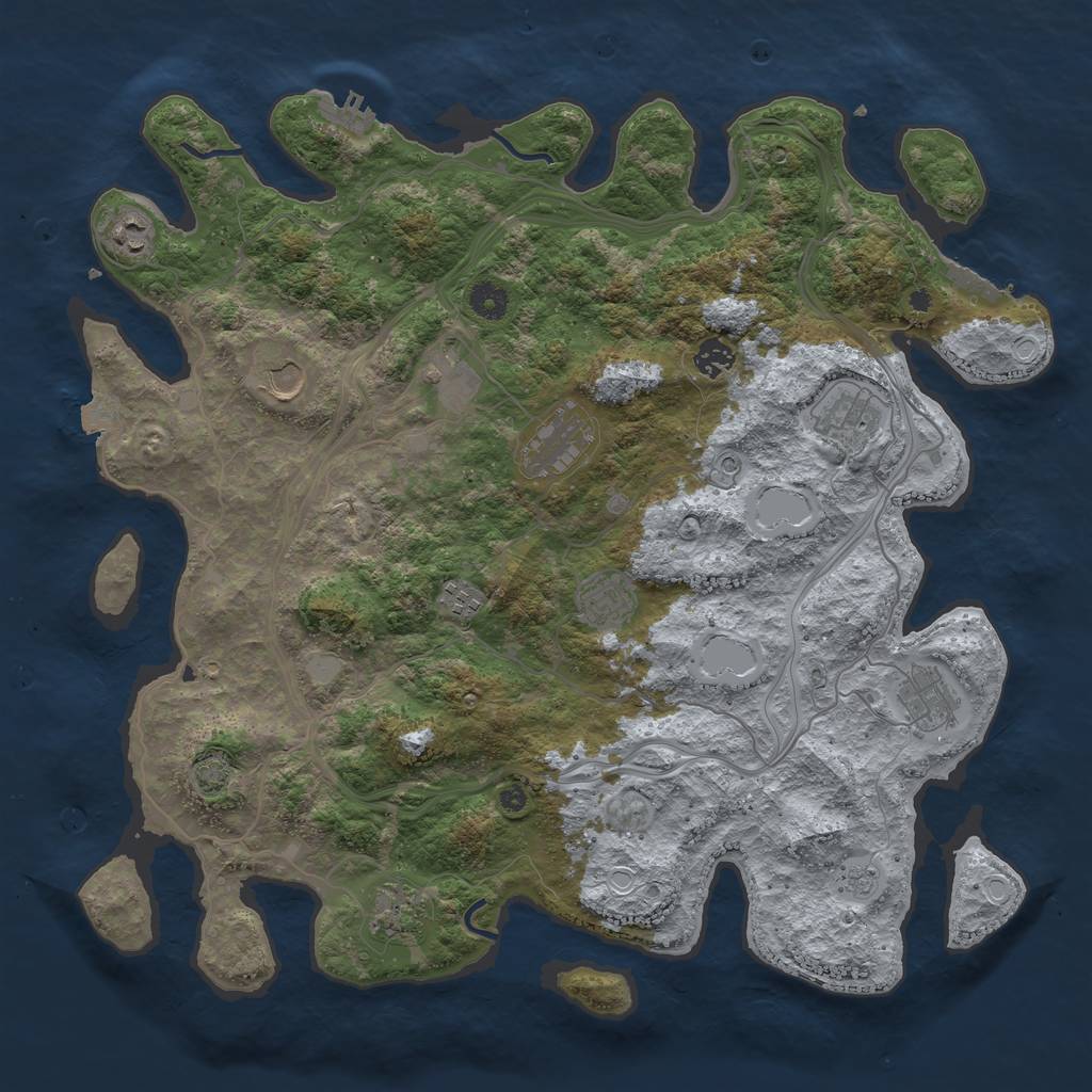 Rust Map: Procedural Map, Size: 4250, Seed: 1838648276, 18 Monuments