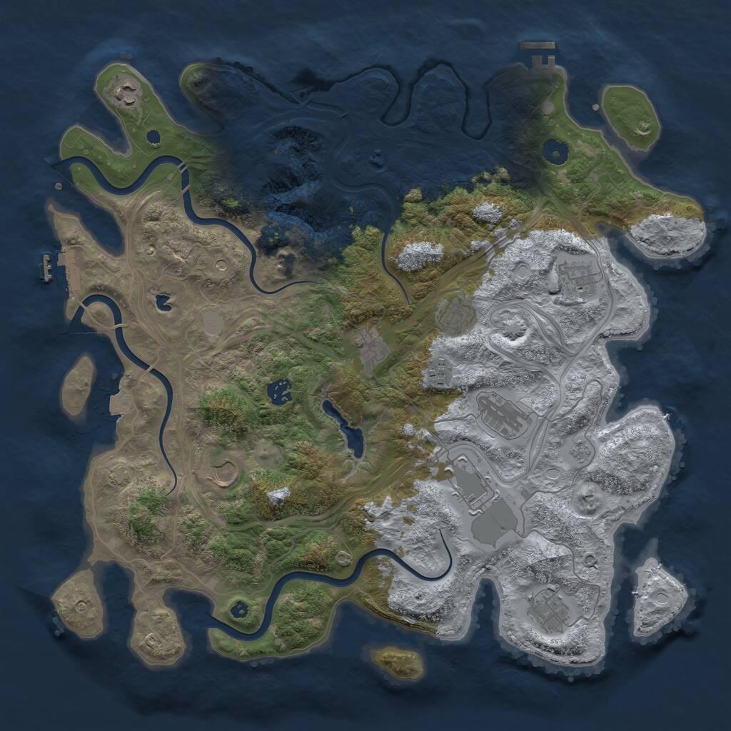 Rust Map: Procedural Map, Size: 4250, Seed: 1838648276, 16 Monuments