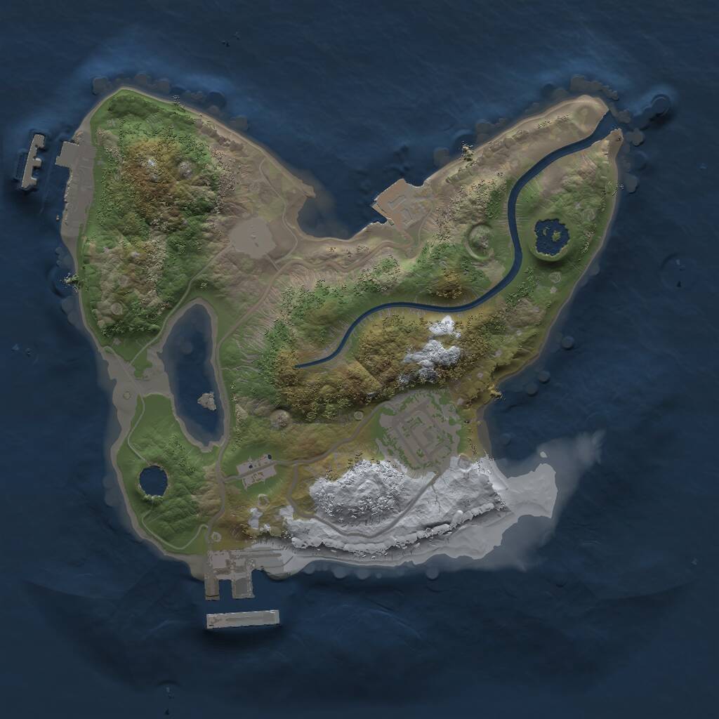Rust Map: Procedural Map, Size: 2000, Seed: 784529, 4 Monuments