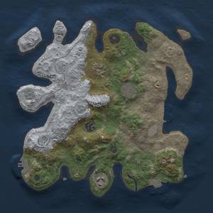 Thumbnail Rust Map: Procedural Map, Size: 3000, Seed: 335444717, 13 Monuments