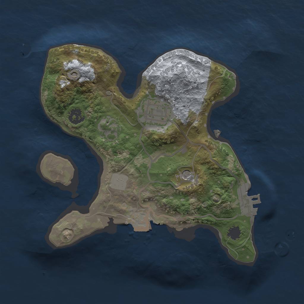 Rust Map: Procedural Map, Size: 2000, Seed: 1654787, 6 Monuments