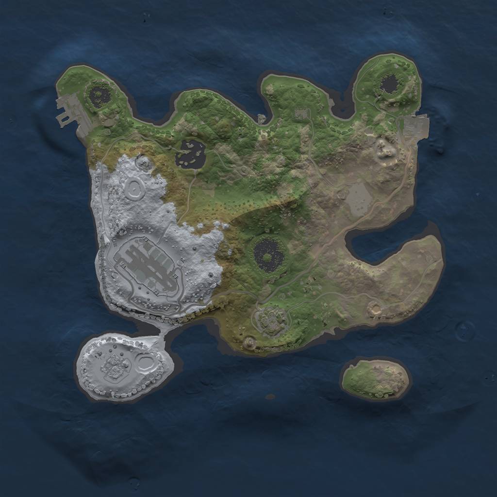 Rust Map: Procedural Map, Size: 2387, Seed: 22030265, 8 Monuments