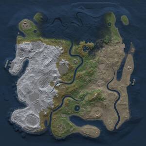 Thumbnail Rust Map: Procedural Map, Size: 3750, Seed: 94323009, 17 Monuments