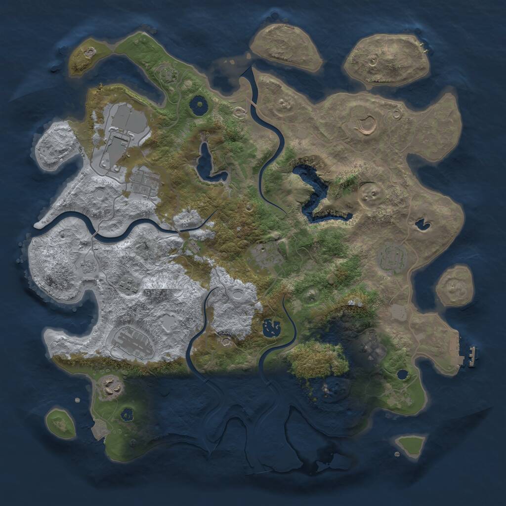 Rust Map: Procedural Map, Size: 4000, Seed: 1234776669, 15 Monuments
