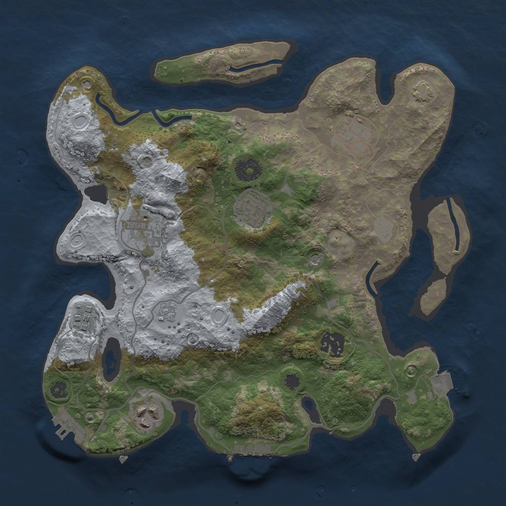 Rust Map: Procedural Map, Size: 3000, Seed: 902817758, 14 Monuments