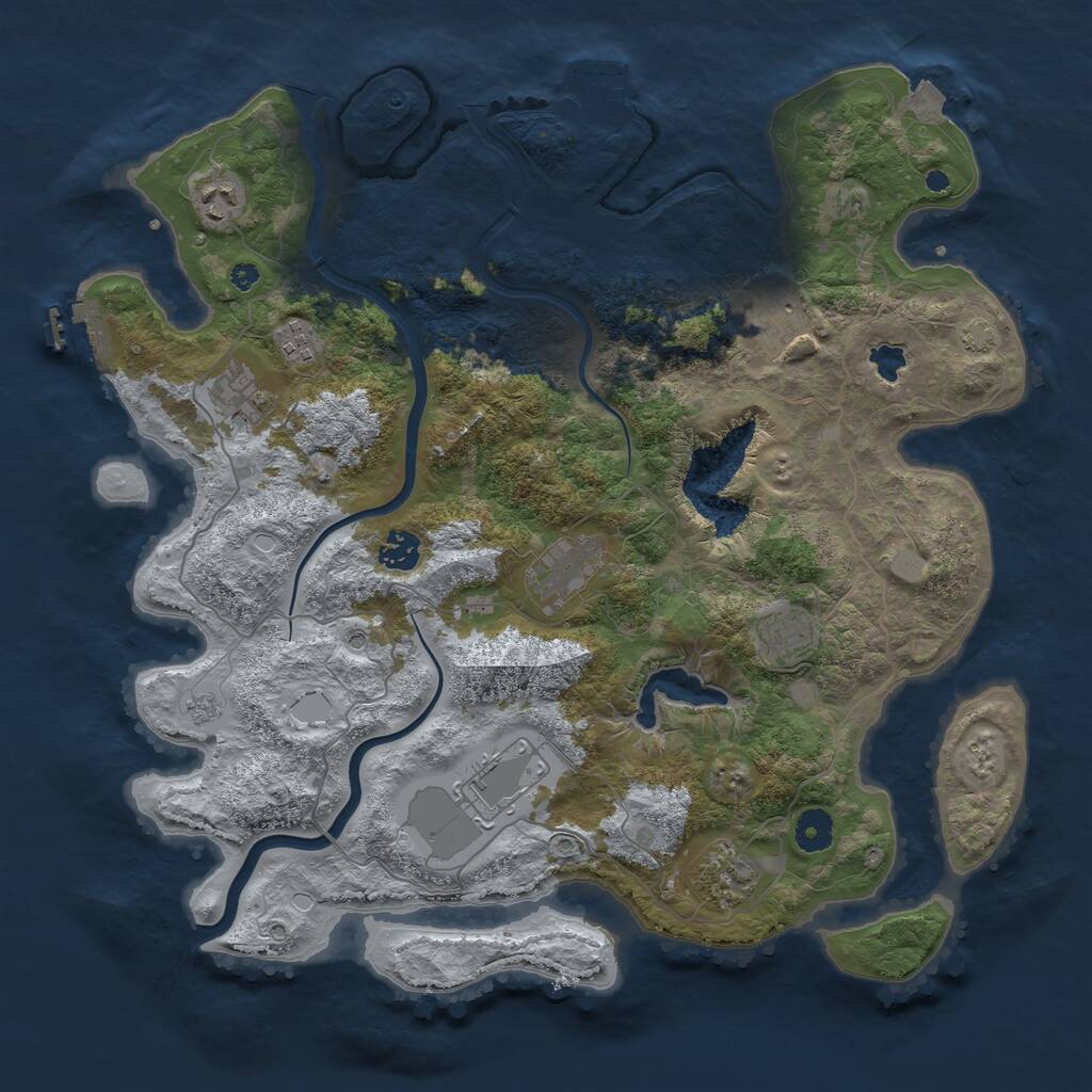Rust Map: Procedural Map, Size: 4000, Seed: 1312055628, 15 Monuments