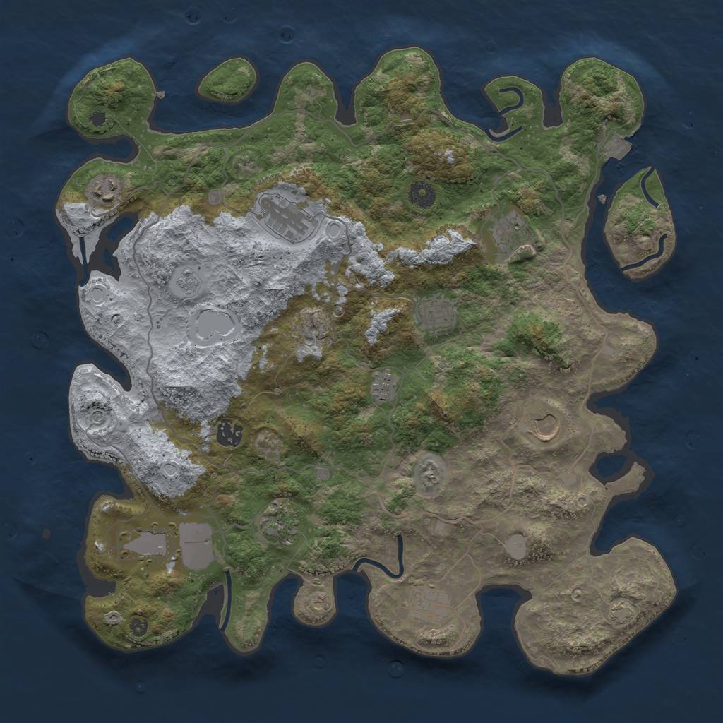 Rust Map: Procedural Map, Size: 4000, Seed: 1538901868, 16 Monuments