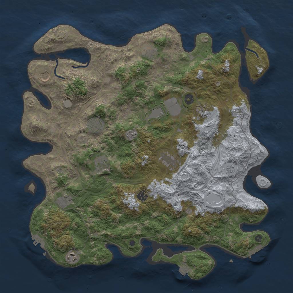 Rust Map: Procedural Map, Size: 4250, Seed: 528058376, 19 Monuments