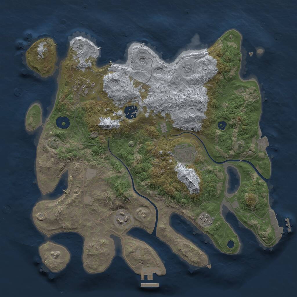 Rust Map: Procedural Map, Size: 3300, Seed: 620277165, 11 Monuments